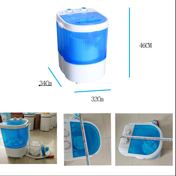 mini portable/mobile washing machine with transparent bucket for baby clothes or adult underwear use