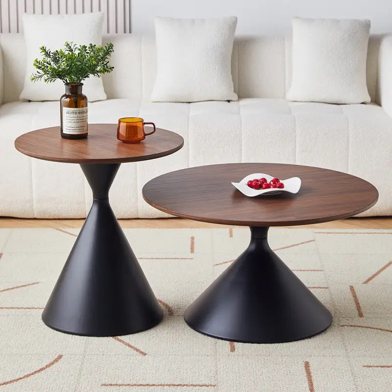 wood dinner/tea table in circle shape for guest house with high quality for sale