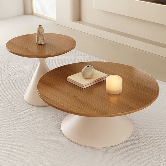 wood dinner/tea table in circle shape for guest house with high quality for sale